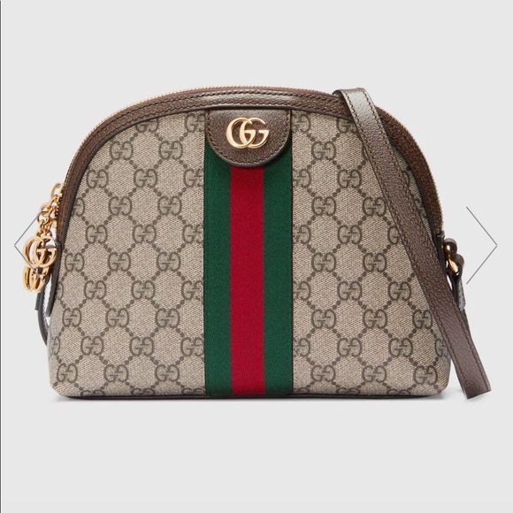 Gucci Handbags - Gucci - Shoulder Bag (Beige, Red and Green)